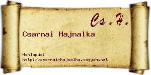 Csarnai Hajnalka névjegykártya
