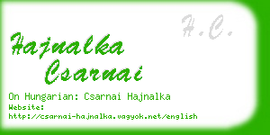 hajnalka csarnai business card